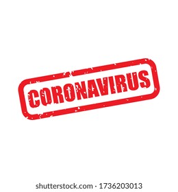 Vector Red Grunge Coronavirus Label