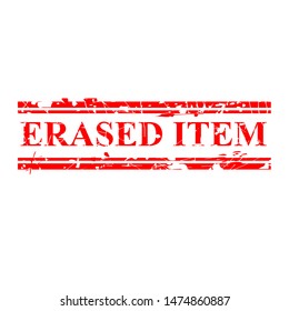 Vector, Red Grunge Rubber Stamp, Erased, Isolated on white
