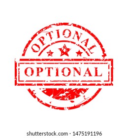 Vector, Red Grunge Rubber Stamp, Optional, Isolated on white
