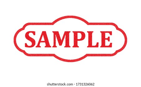 Vector red grunge rubber stamp  SAMPLE on a white background.