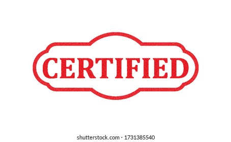 Vector red grunge rubber stamp  CERTIFIED on a white background.