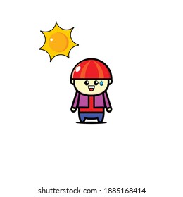 Vector red haired male mascot design