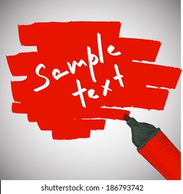 Vector Red Hand Draw Marker text box