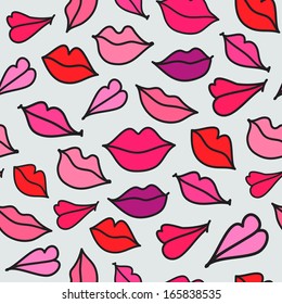 Vector rojo dibujado a mano besos labios de fondo transparente