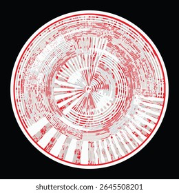vector red mı hand painting cretive round art design for  watercolor drawn modern geometric ceramic plate pattern design, wall decor, poster, print, cover, hat, geometric, creative home decor, t shir