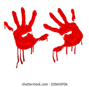 Bloody Handprint Red Vector Realistic Handprint: vector de stock (libre ...