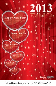 Vector red Happy New Year Poster/Card