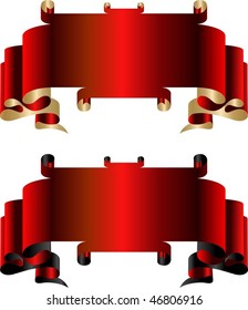 vector red header set