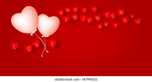 Vector red heart balloon design for valentines day 