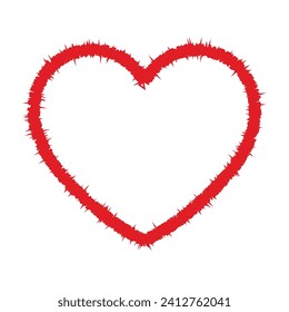 Vector red heart design icon flat vector illustration on white.