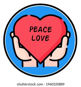 vector red heart in hand. suitable for use as a logo. on a white background.