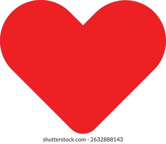 Vector Red Heart Icon – Bold Love Symbol for Romance, Valentine's Day, Social Media Likes, Health Apps, and Emotional Design Elements. Set of hearts in red color with white background, red heart icon