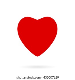 Vector Red Heart Icon isolated on white.
