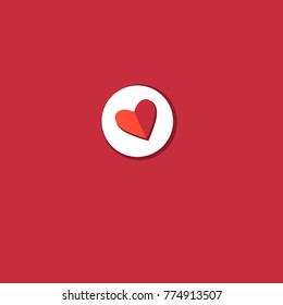Vector red heart icon on bright background