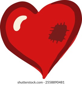 Vector red heart, heart icon for St. Valentines day