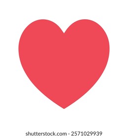 Vector Red Heart Illustration Design, Love, Romanic Filled Symbol for Valentine's Day on White Background. Valentine's Сard. 