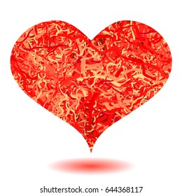 Vector Red Heart Isolated on White Background. Symbol of Valentines Day