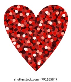 Vector red heart isolated on white