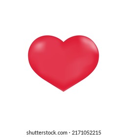 Vector red heart isolated vector. Realistic 3d design icon heart symbol love. Vector illustration. Ideal for Valentines Day, Mothers Day, wedding, I love you