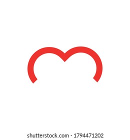 Logo del corazón rojo vector. Icono de amor, ilustración de stock.