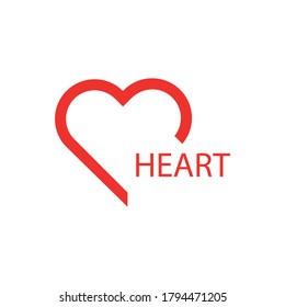 Logo del corazón rojo vector. Icono de amor, ilustración de stock.