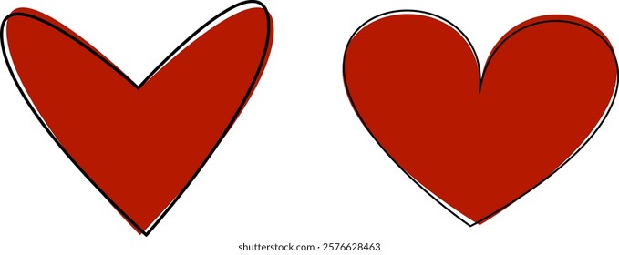 Vector red heart for love themes