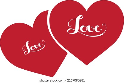 
vector red heart object illustrations