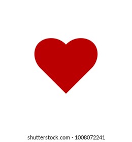 Vector Red Heart on center white background