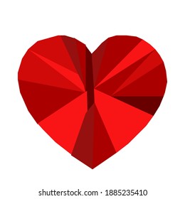 Vektorrotes Herz auf weißem Hintergrund. Liebessymbol. romantischer Hintergrund für die Valentine. schönes Herz.