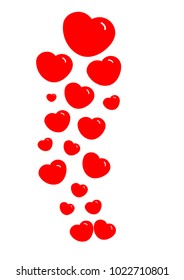 Vector red heart shape on white background for decoration Valentine's day.