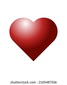 Vector red heart, Valentine's Day on a white background.