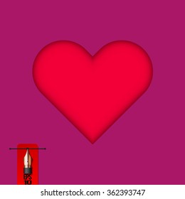 Vector red heart for valentines day