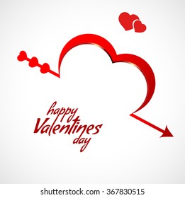 Vector red heart. Valentine's Day card, poster, banner. design with place for text. web banner template. isolated on white background.