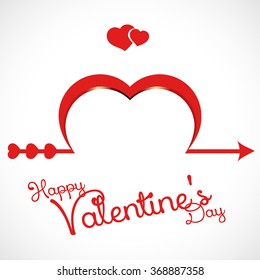 Vector red heart. Valentine's Day card, poster, banner. design with place for text. web banner template. isolated on white background.