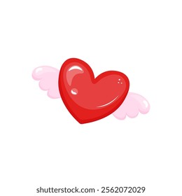 Vector red heart with wings. Stock isolated clipart on a white background.
Valentine's Day Element. Graphic design vector illustration. Stock isolated clipart on a white background.