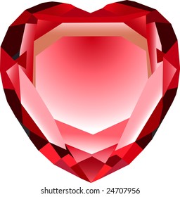 vector red hearth shaped crystal