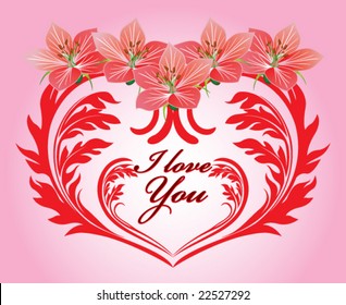 vector red hearth for valentin day illustration on red background