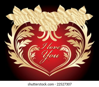 vector red hearth for valentin day illustration on red background