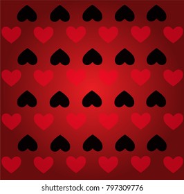 Vector red hearts background