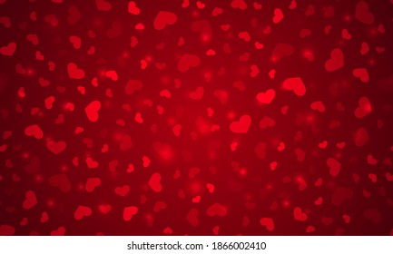 Vector red hearts background on St Valentines day