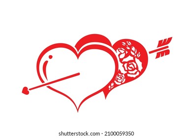 Vector of red hearts design for Happy Valentines Day card, wedding invitation card