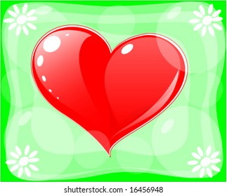  Vector red hearts - greeting card