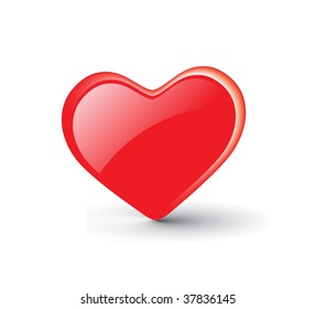 vector red hearts icon on white background