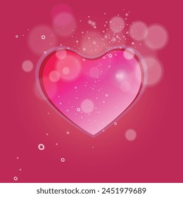 Vector Corazones Rojos Rosa Fondo Oscuro