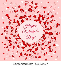 Vector Red Hearts for Valentines Day Background