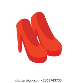 Vektorrote Schuhgrafik mit hohen Absätzen.