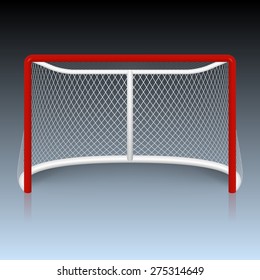 Vector red hockey goal. Vector EPS10 illustration. 