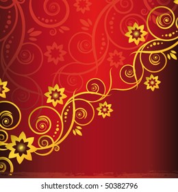 Vector Red holiday floral background