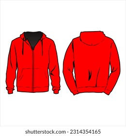 
VECTOR RED HOODIE FOR GRAPHIC MOCK UP