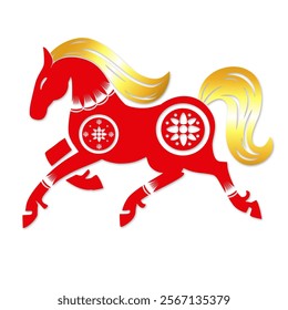 vector red horse of 2026 chinese new year. Year of the horse